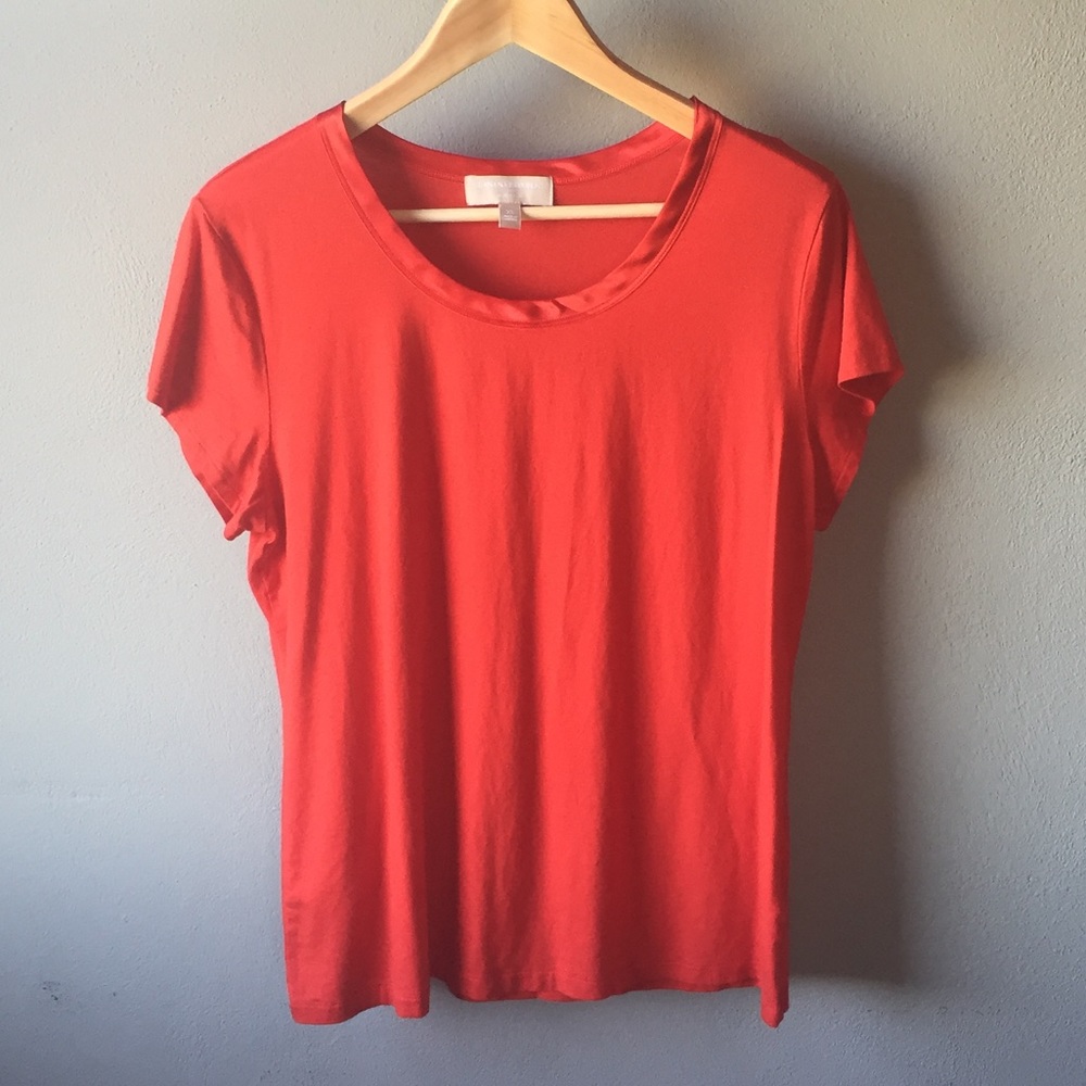 Banana Republic Orange Shirt Silk Detail SZ XL
